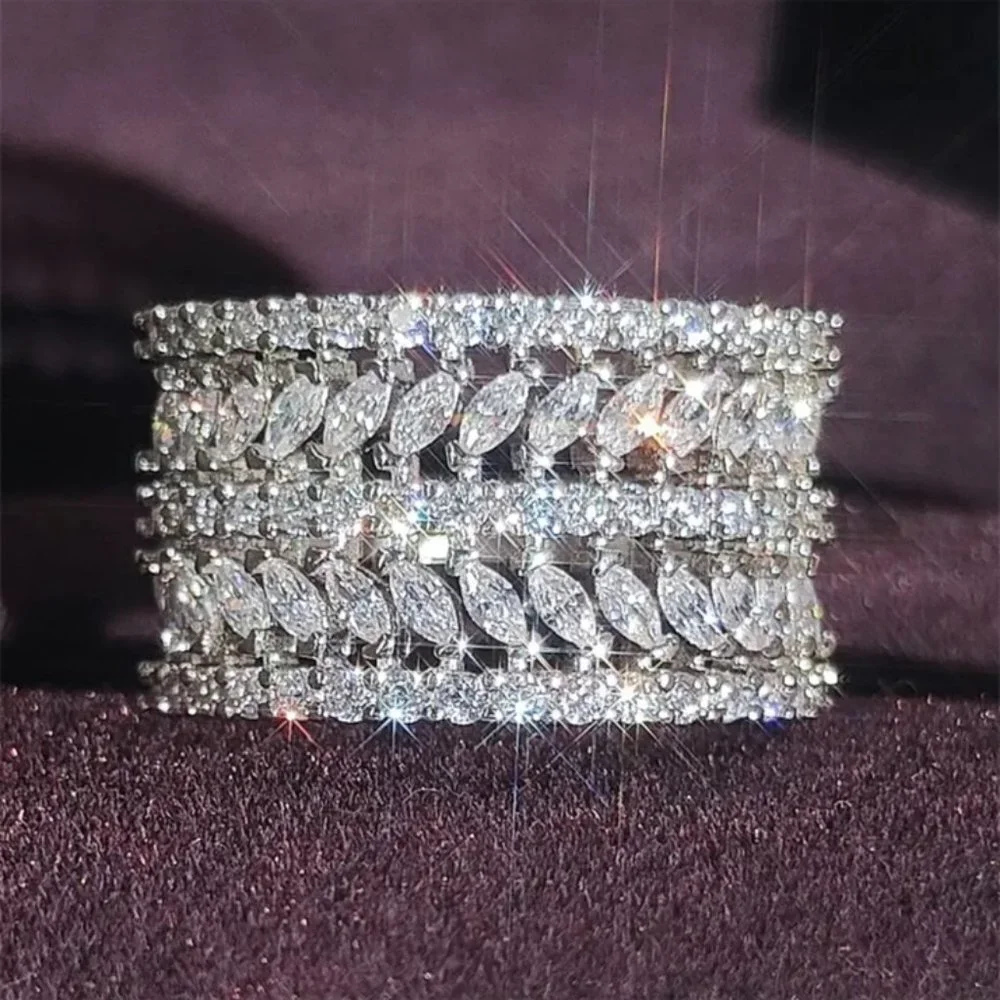 NEW ROUND ETERNITY BAND DIAMOND S925 STERLING SILVER RING - Picture 1 of 4